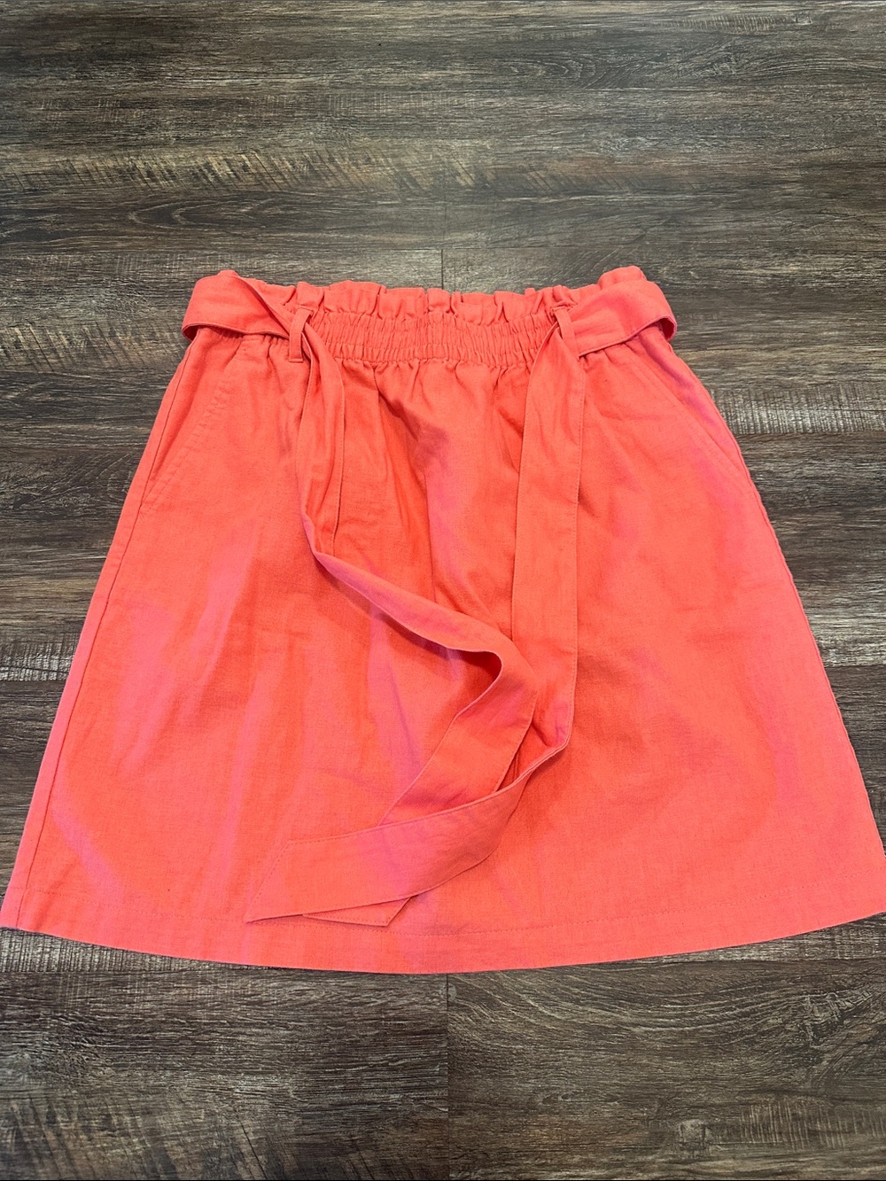 J. Crew Coral Paperbag Waist Mini Skirt
